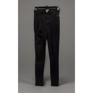Love Fire Black Distressed Ripped Skinny Jeans Size 5 Juniors